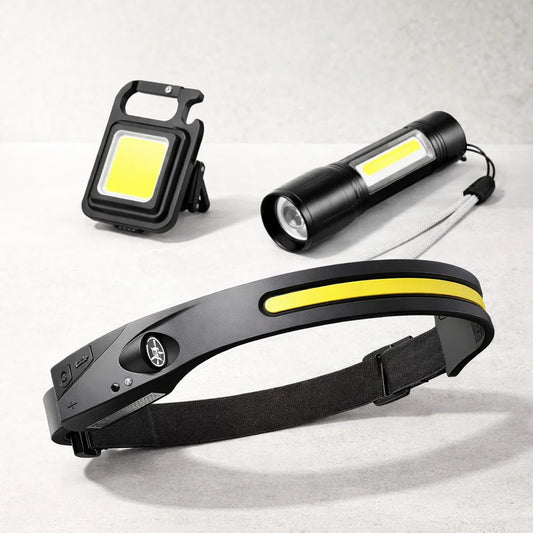 Pack Lumina Pro™ - 3 en 1 + Vincha Inteligente + Mini llavero multifunción + Linterna táctica de bolsillo