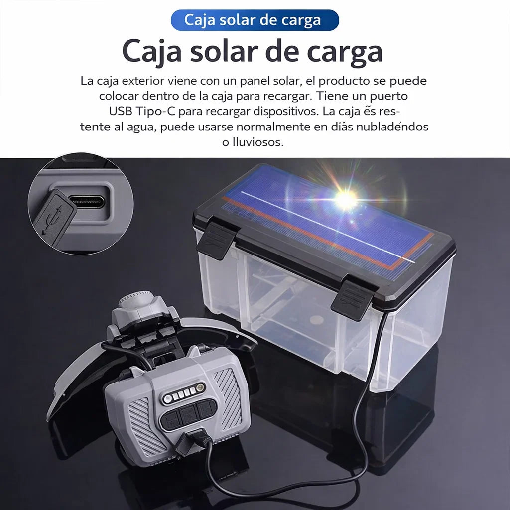 Vincha Led Premium Sensor Movimiento Estuche Solar